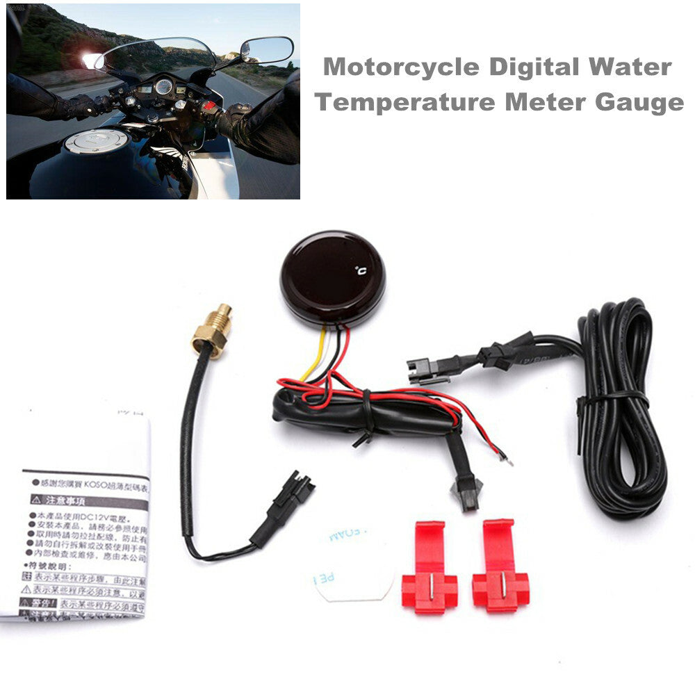 DC 12V digital thermometer for motorcycles and bicycles, water thermometer 0 ~ 120°C - n