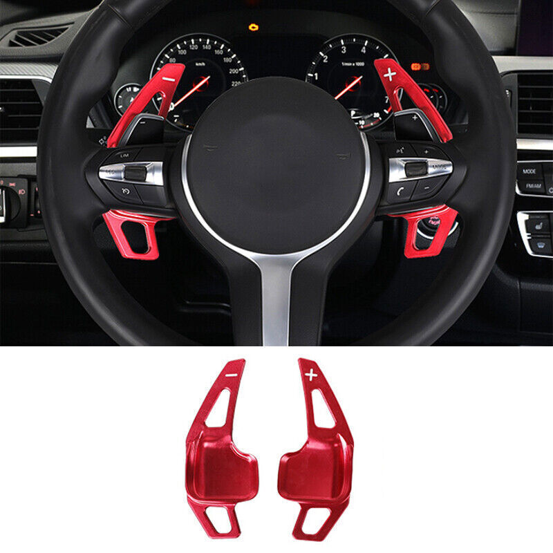 for BMW X5 2014-2018 Red Aluminum Inner Steering Wheel Shift Paddle Shifter 2PCS