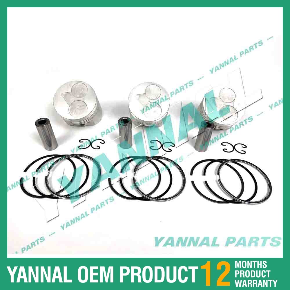 3-piece piston with piston rings + 0.5 mm for Kubota D722 engine (oversized)