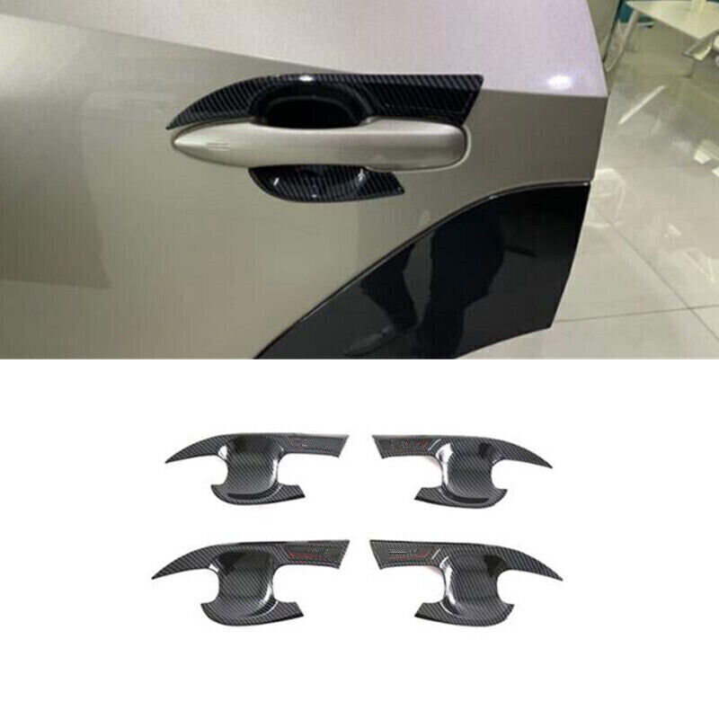 for Toyota Bz4x 23-2024 Carbon Fiber Outer Side Door Handle Bowl Cover Trim 4X