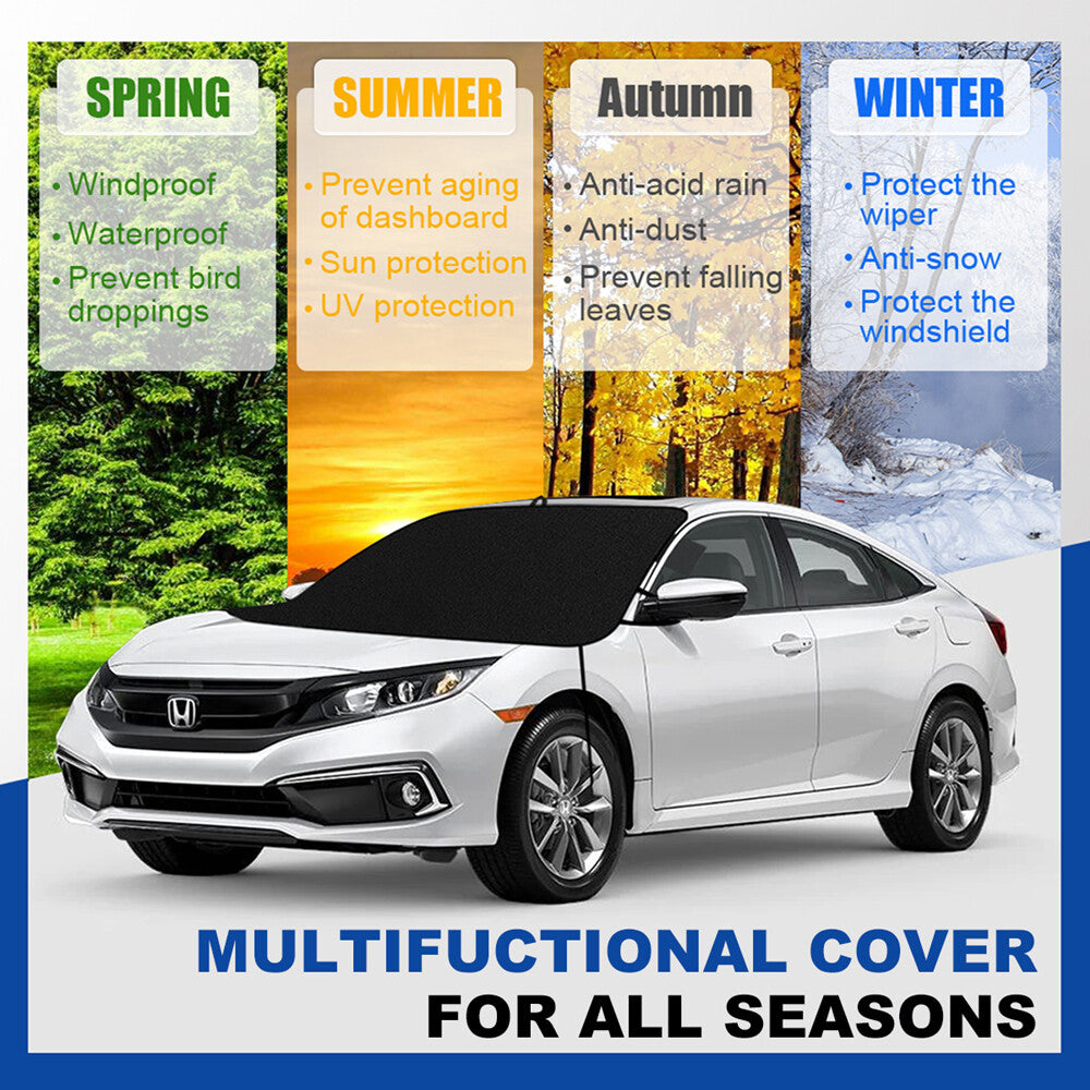 Magnetic windshield sunshade for Ranger trucks - Snow, frost, and UV protection n