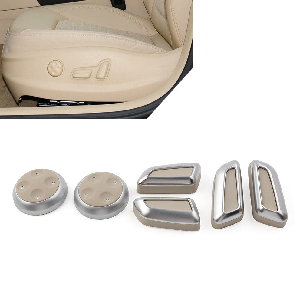 Car for Seat Switch Adjustment Button Cover Kit for Audi A3 A4 A5 A6 A7 Q3 Q5 Silver