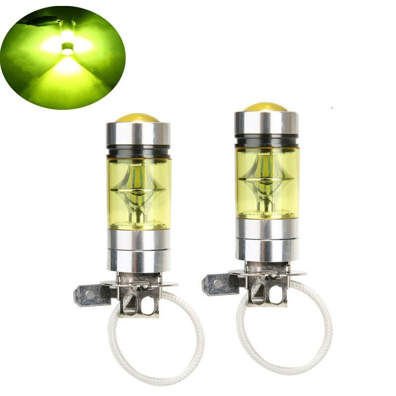 2Pcs Car Yellow H3 4300K 2000LM 12-24V LED Fog Light Taillight Bulb Replacement