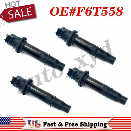 4PCS Ignition Coils F6T558 for Yamaha R6 RJ15 Bj 2009 Engine/FZ8 2010-2015 XYD Q