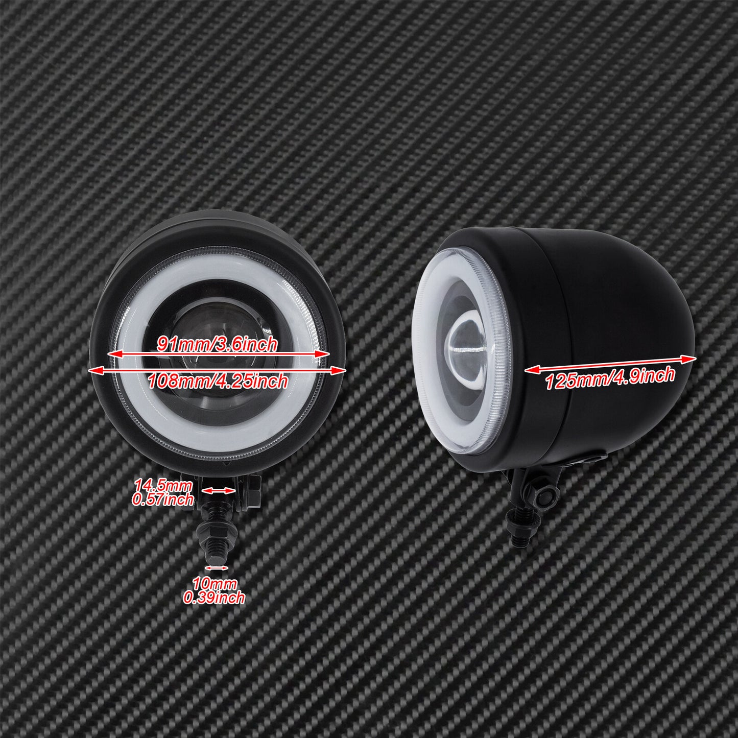 Motorcycle LED Amber Headlight Head Lamp Black Fit For Sportster XL 883 1200 Q