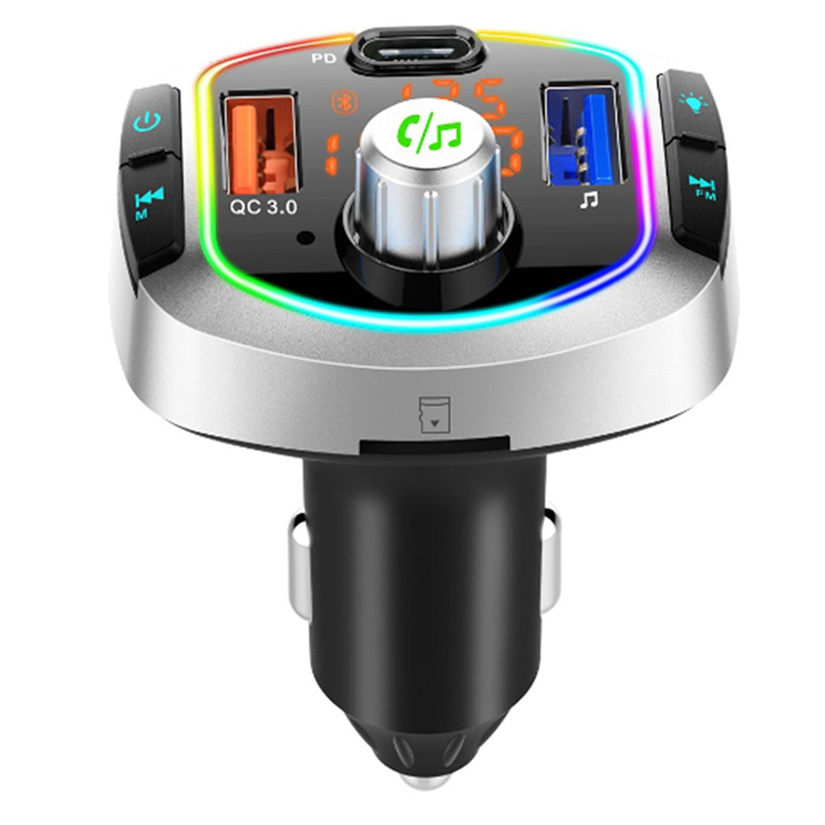 In-Car Wireless LED Bluetooth FM Transmitter MP3 TF/U Player Dual USB Fast Charg