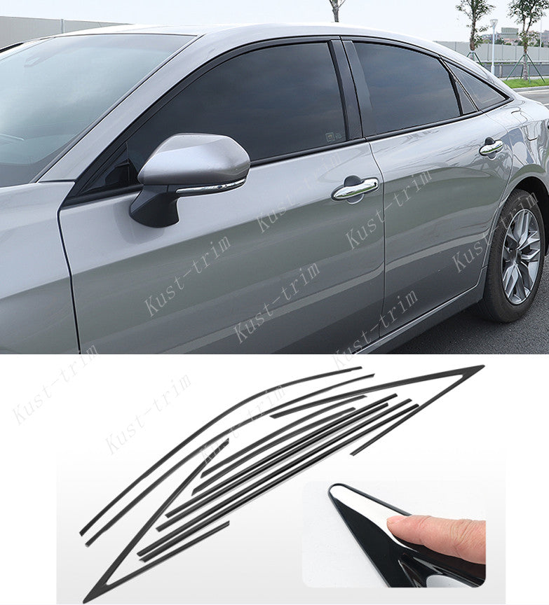 For Toyot@a for Avalon 2020-2021 Black Stainless Car Window Molding Cover Trim 10PCS n