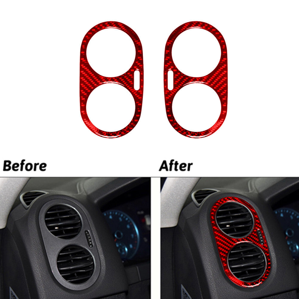for Audi A42017-2019 Red Carbon Fiber Rear Ashtry Panel Decorative Cover Trim v