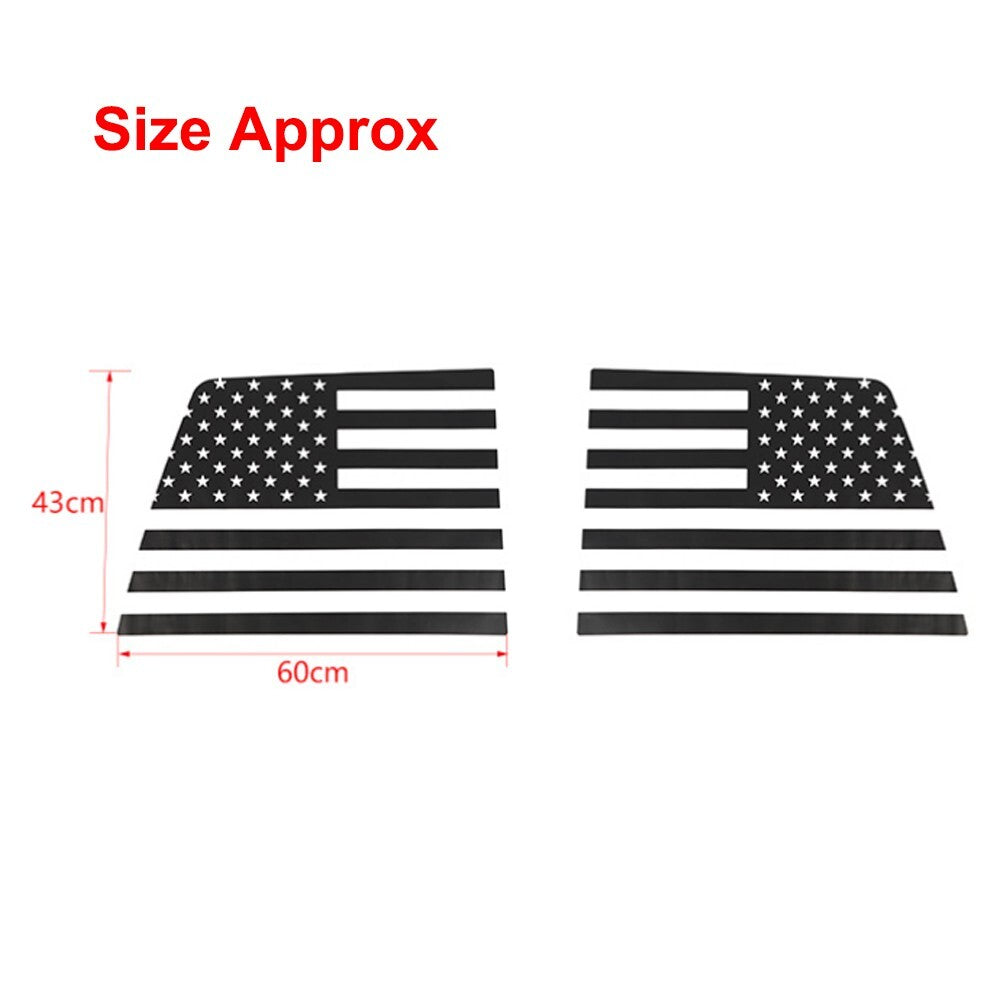 PVC Black Rear Window Stickers PVC Decal Trim for Dodge for RAM 2009-2023 Flag
