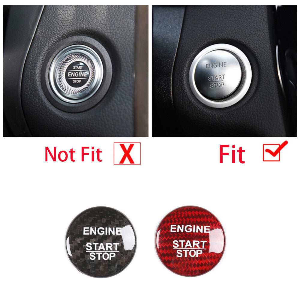 Carbon Fiber Engine Start Stop Button Trim for Mercedes-Benz A/B/C/GLA/GLC Class