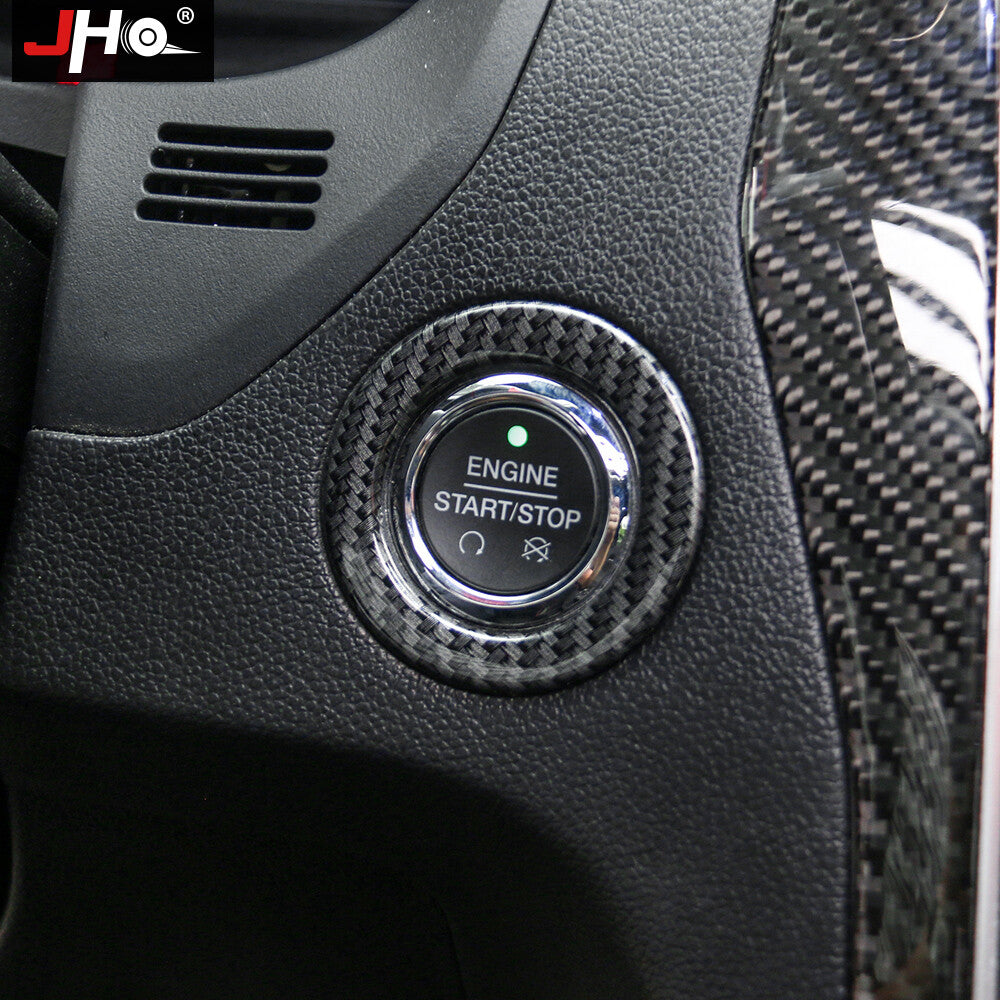 Carbon Fiber Interior Car Key Hole Cover Ring Trim Black for Ford Explorer 2013+