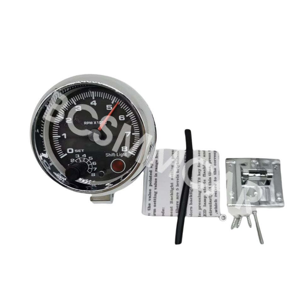 Car Adjustable Shift Light 7 LED Colors Tachometer Gauge Meter 3.75inches 12V DC Q