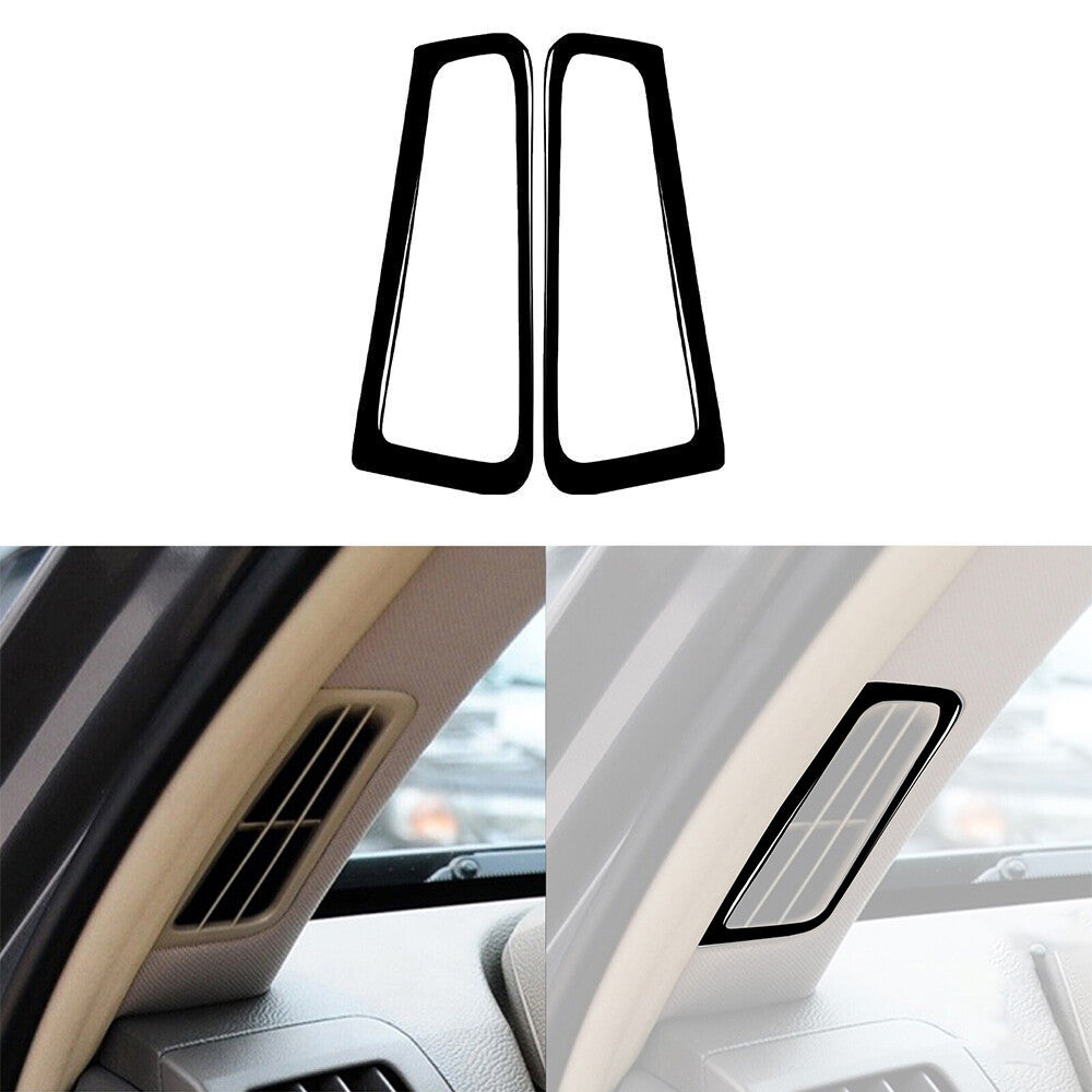 2pcs Piano Black Interior Fogger Vent Cover Trim for Infiniti G37 2010-2013