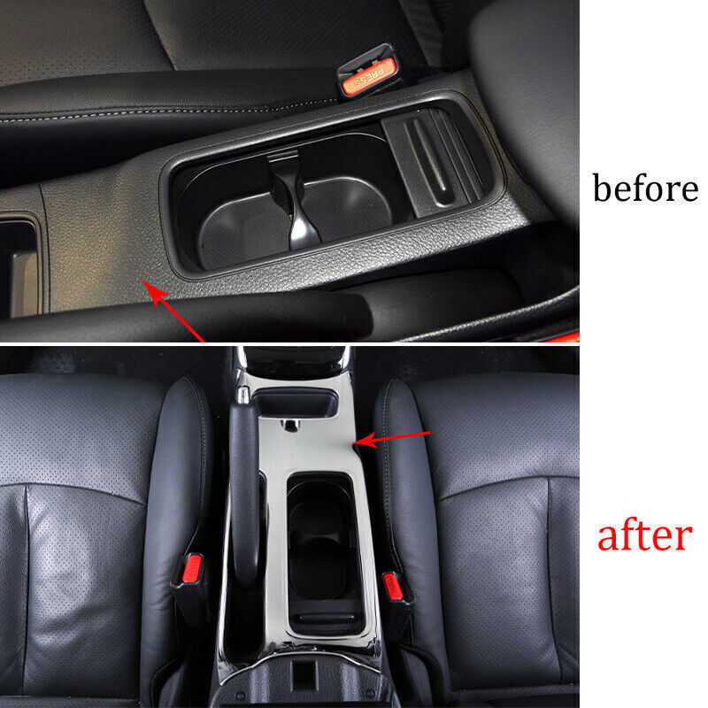 Car Console Gear Shift Water Cup Panel for Nissan Sentra 2013-19 Silver Titanium