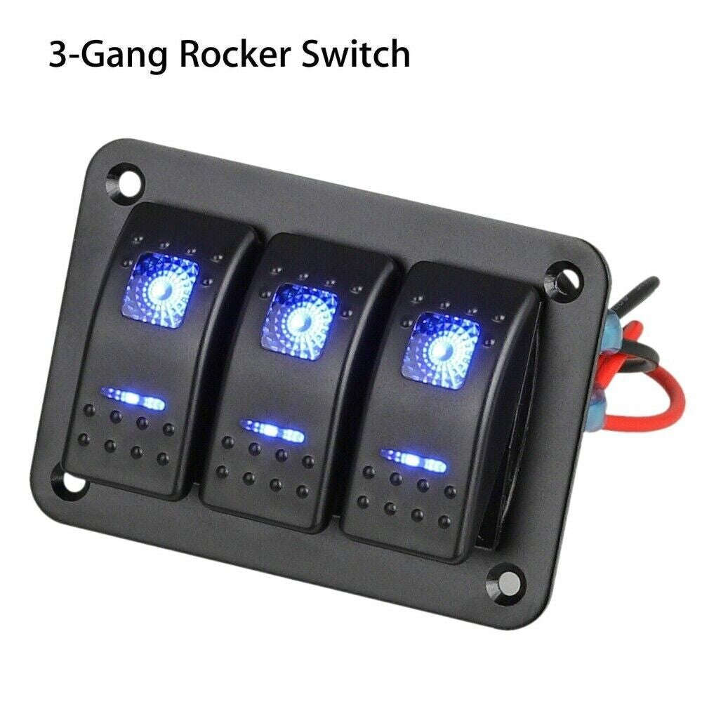 3-Position Toggle Rocker Switch Panel LED 12V-24V Car/Boat/Marine/RV/Truck Parts n