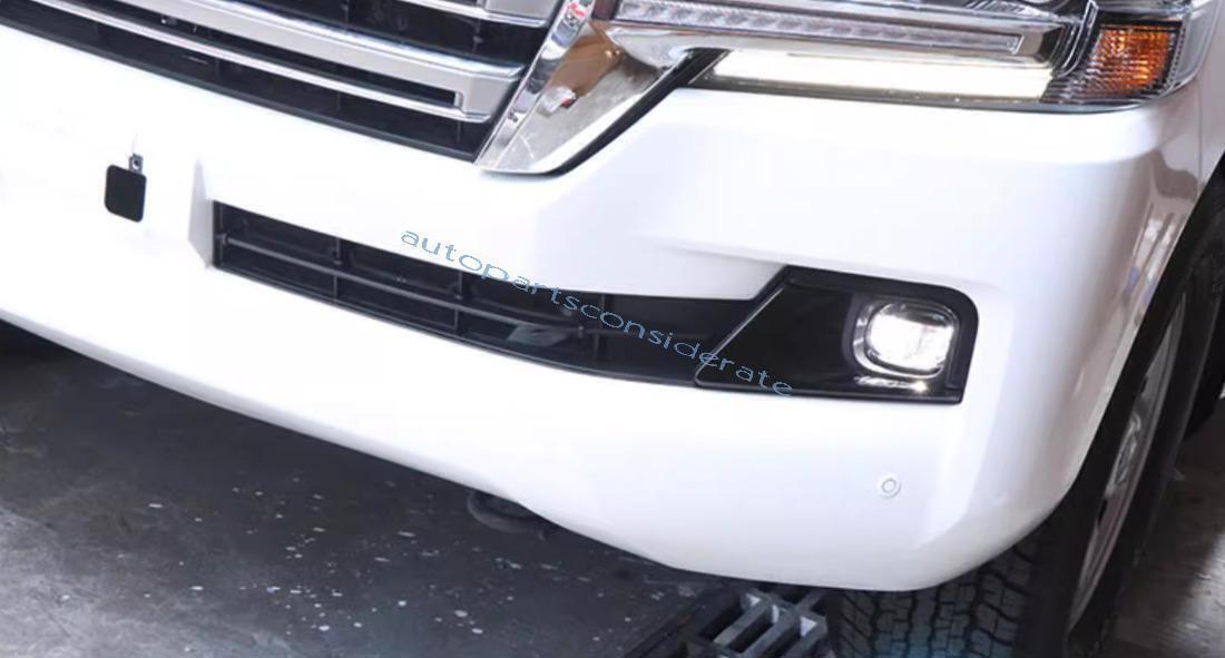 for Toyota for Land Cruiser 2016-2021 ABS Black Front Fog Light Eyelid Molding Trim