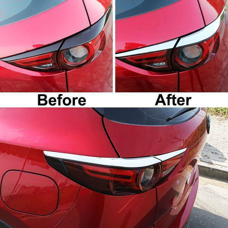 4P ABS Chrome Rear Tail Light Lamp Cover Trim Eyelid Bezel for Mazda CX-5 17-21