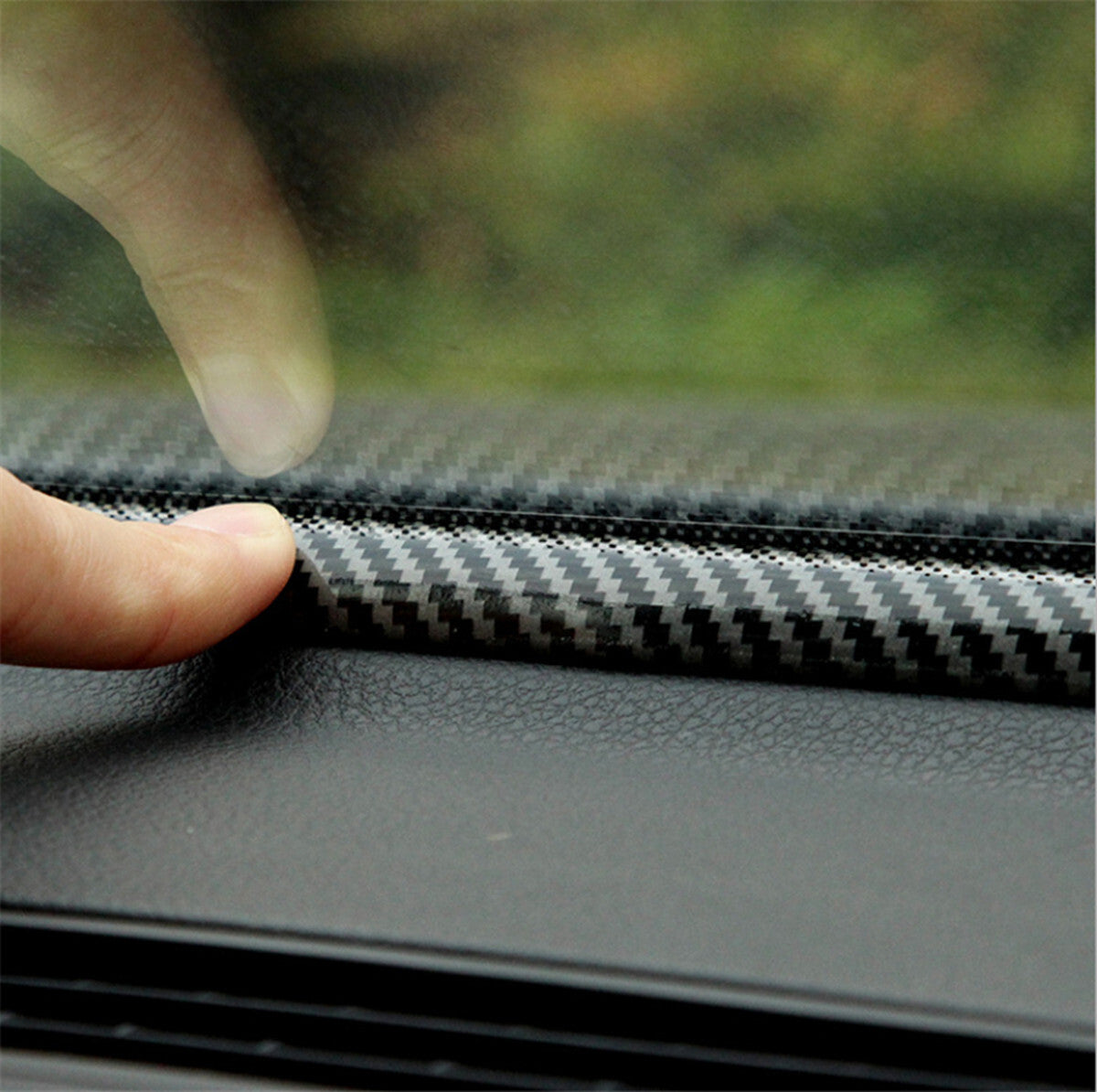 Car Dashboard Gap Filling Sealed Strip Rubber Carbon Fiber Look Accessories