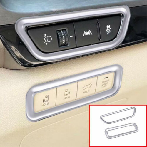 for Kia Carnival 2022-2023 Matte Silver Car Headlight Switch Button Frame Trim