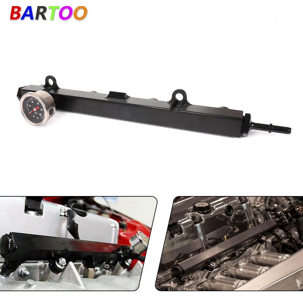 For K Series K20/K24 RSX for Accord Engine High Flow Fuel Rail w/ 1/8NPT Gauge Q