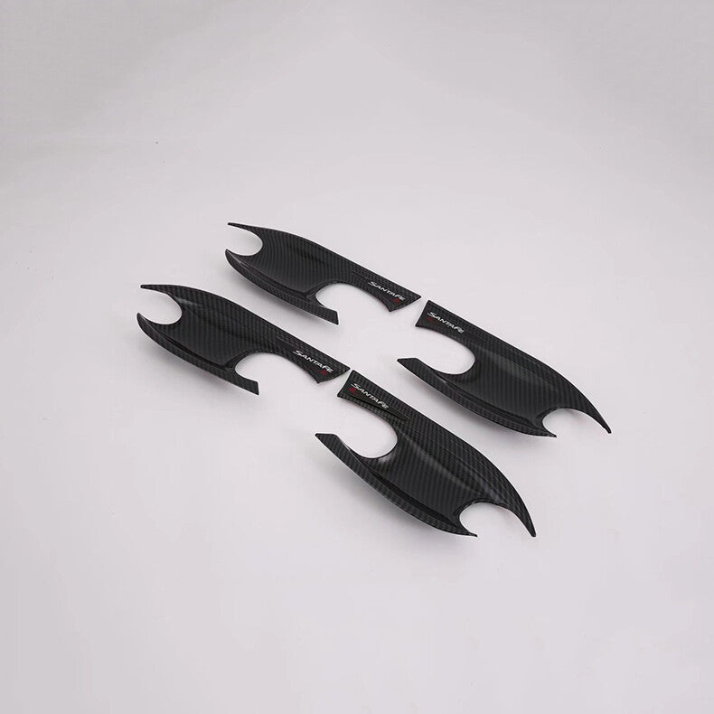 for Hyundai Santa Fe 2019-2022 Carbon Fiber Door Handle Bowl molding Cover Trim