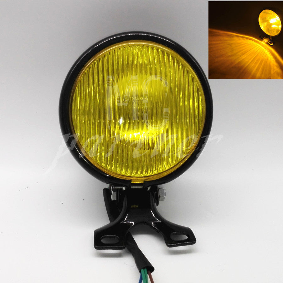 High Low Beam 5 Retro Black Headlight for Harley Cafe Racer Bobber Motorcycle Q
