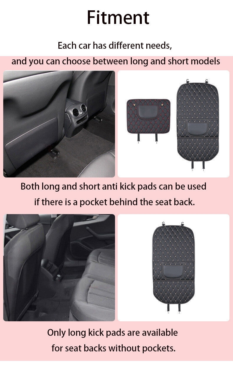 2Pcs Anti-Kick Pad Mat Leather Protector Cover Half Wrap Car for Seat Back Universal
