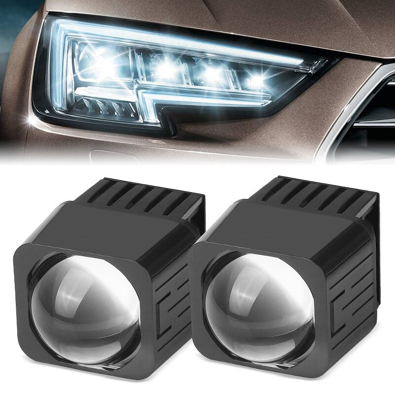 2x 1.5 inch Matrix LED Projector Lens High Beam 60W Motorcycle Car Headlights