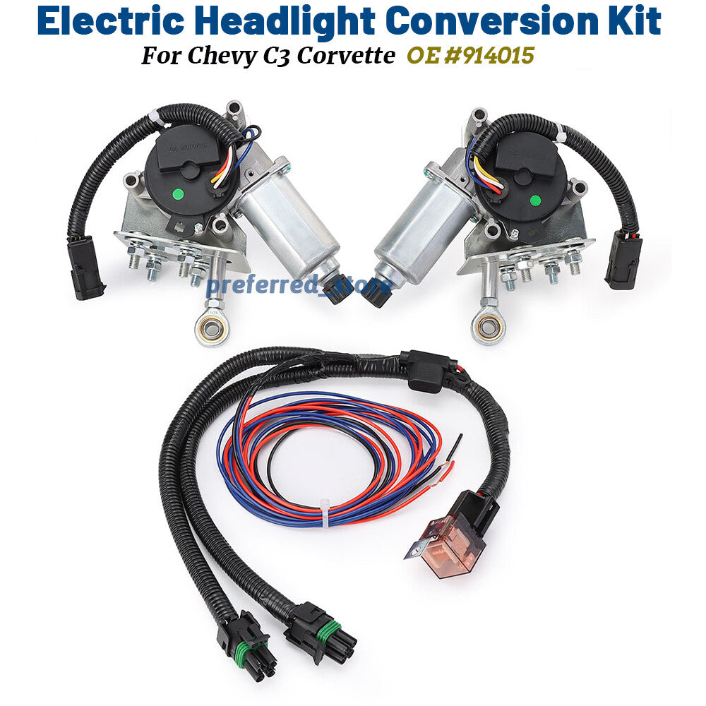 914015 Electric Vehicle Headlight Motor Conversion Kit for C3 for Corvette 1968-82- v