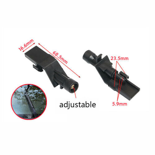 2 Black Car Front Windscreen Water Spray Washer Nozzle for Honda Crv Accord Q