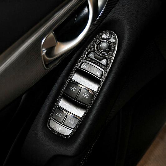 Carbon Fiber Interior Window Lift Button Cover Trim for Infiniti Q50 2014-2019
