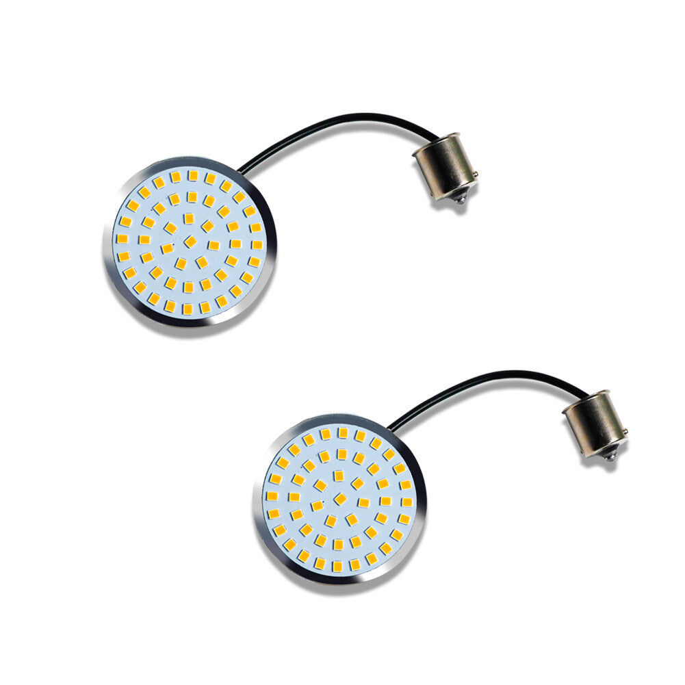 2-Piece Bullet-Type 1156 Amber LED Turn Signal Insert for Harley Softail Dyna Q