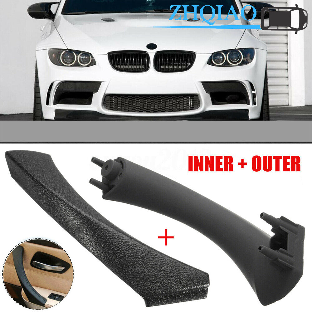 Right Inner+Outer Door Panel Handle Pull Cover Trim for BMW 3 Series E90 E91
