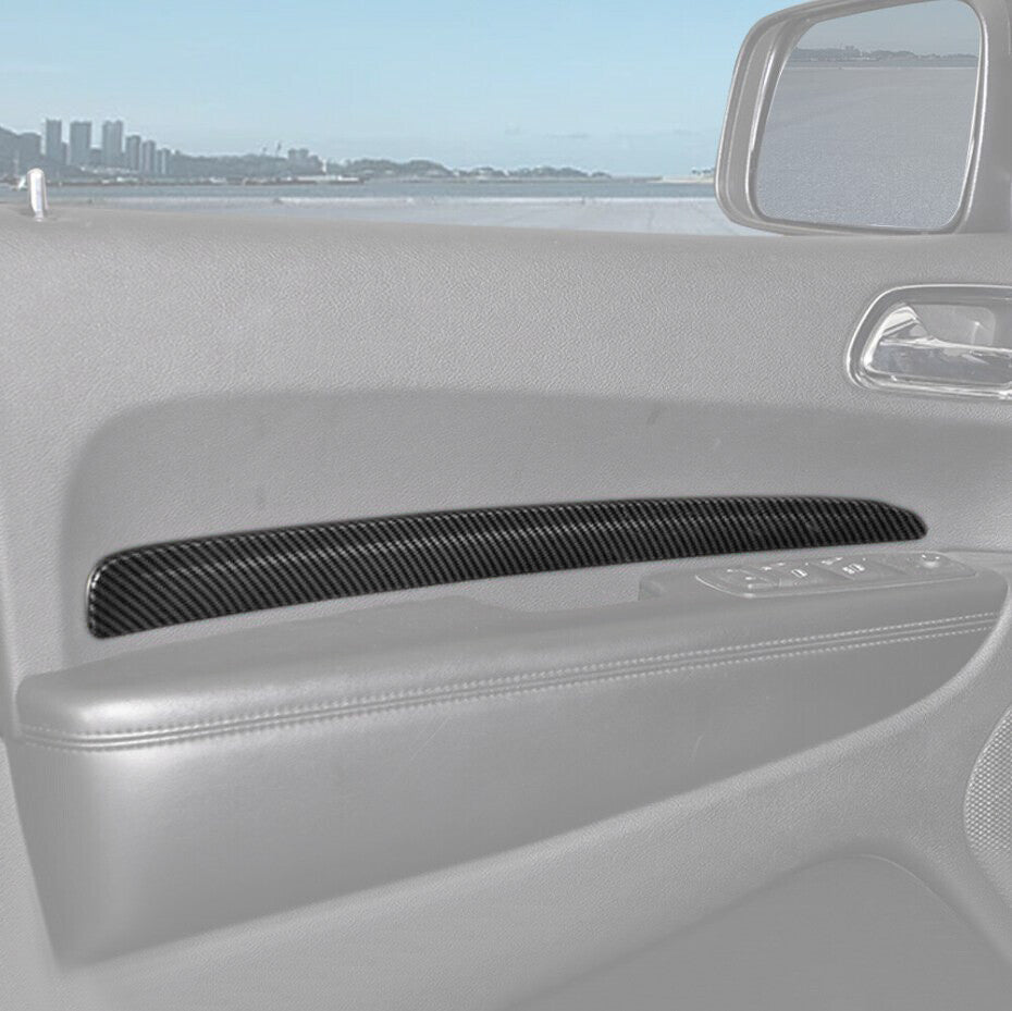 For 2011-2024 for Dodge Durango ABS Carbon Interior Side Door Panel Cover Trim Strip v