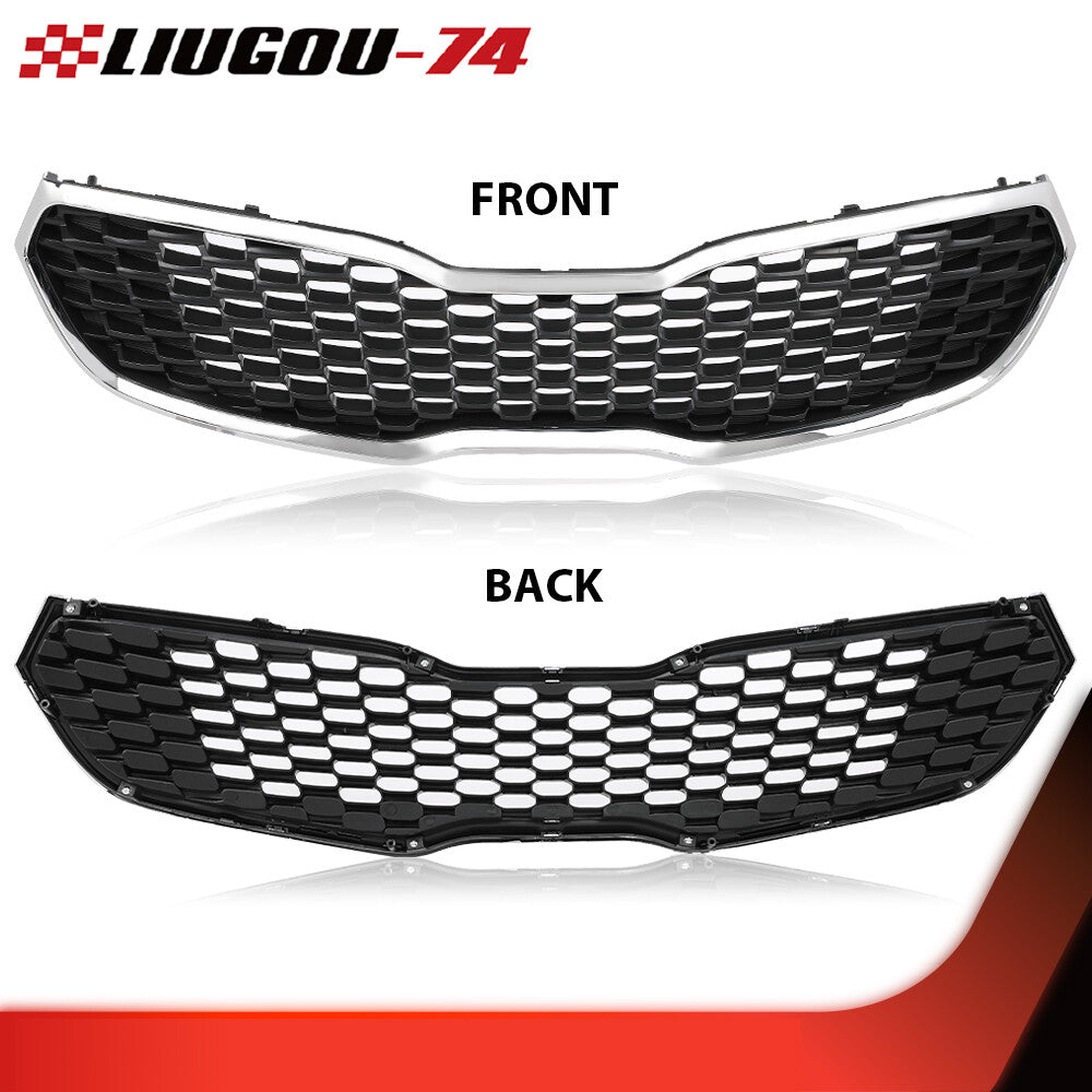 Fits 2014 2015 2016 for Kia Forte Forte5 Front Bumper Grill Assembly Black - v