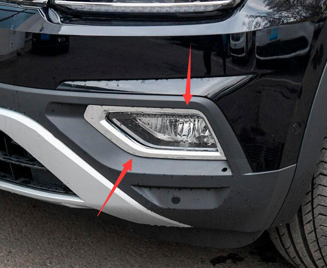 for Volkswagen Atlas 18-2019 Front Fog Bumper Light Lamp Chrome Steel Cover Trim