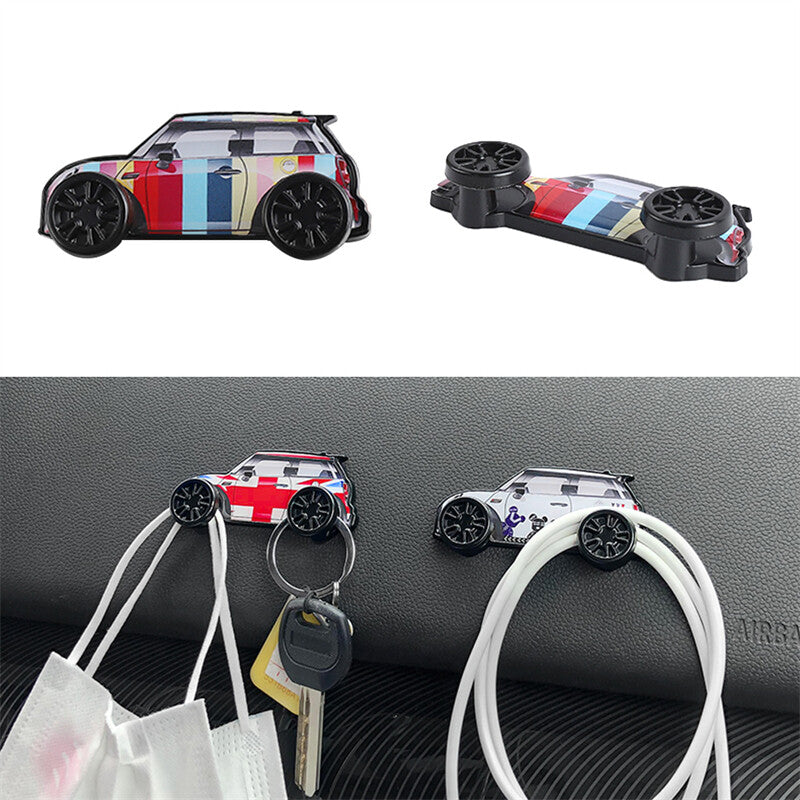 for MINI Cooper Car Model Hooks Dashboard Storage Sticker Cable Line Holder Q