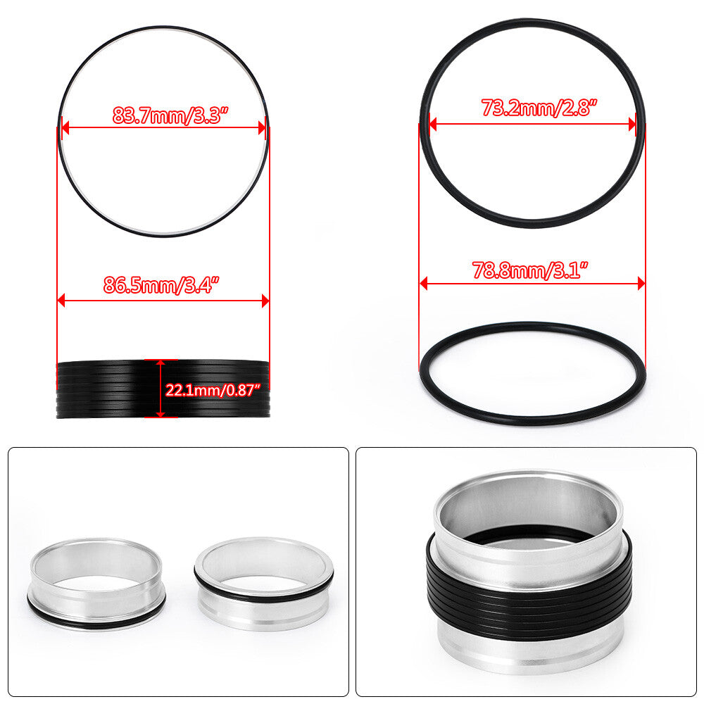 3inch 76mm Aluminum Quick Release V-Band Clamp Kit Intake Intercooler Pipe Metal
