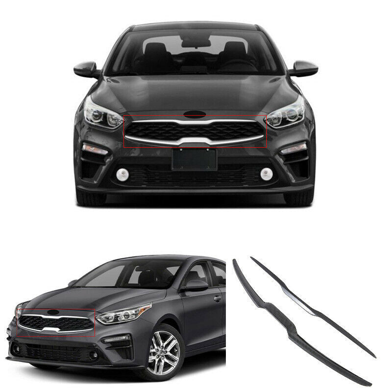 for Kia Forte 19-21 ABS Carbon Front Center Grille Grill Molding Cover Trim B n