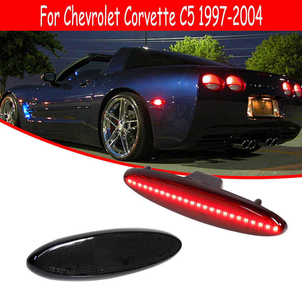 Red LED rear bumper side marker indicator light for 97-04 for Corvette C5- v