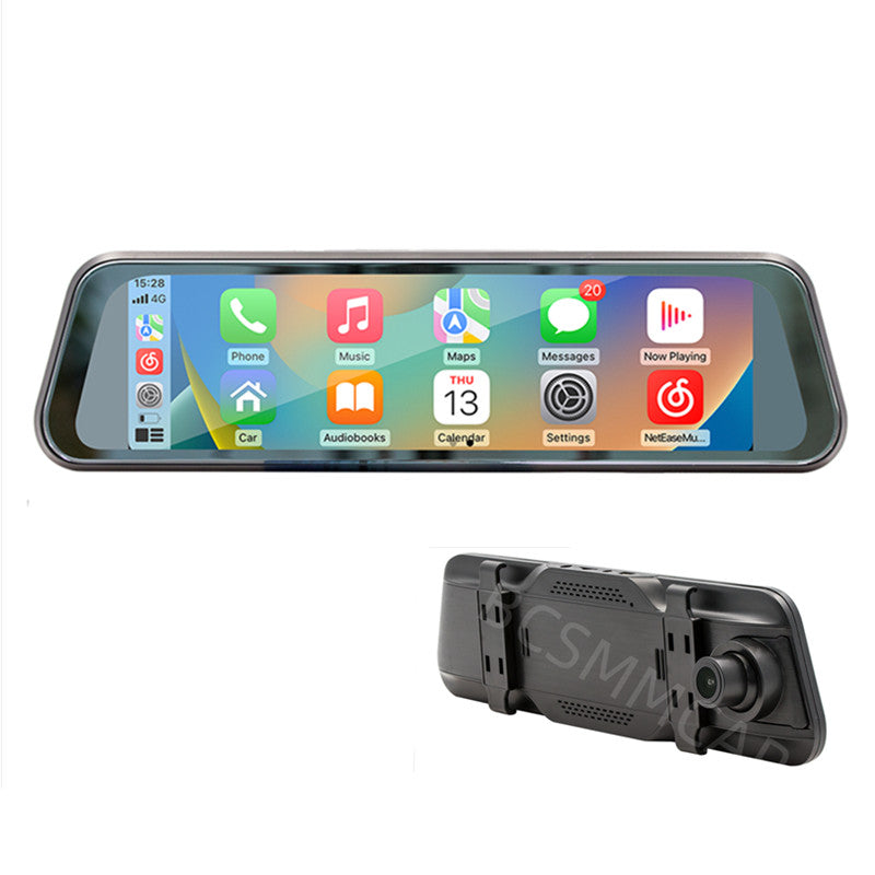 9.36in Car Radio Rearview Mirror Dash Cam Recorder Touch Screen Bluetooth FM TF