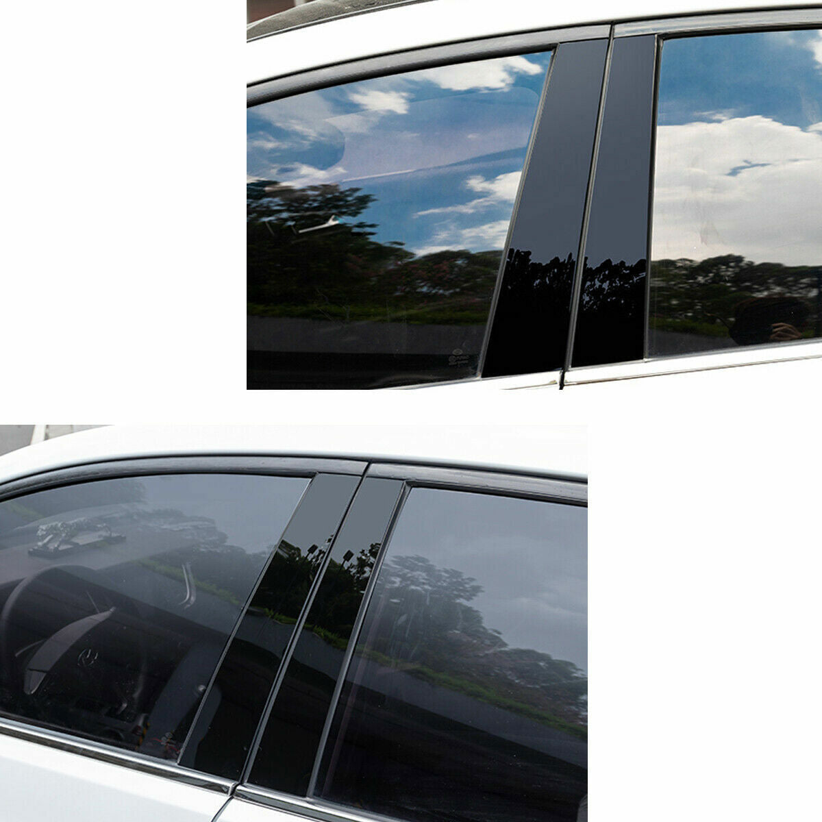 Black Pillar Posts for Toyota for Corolla 2009-13 6pc Set Door Trim Piano Cover Kit