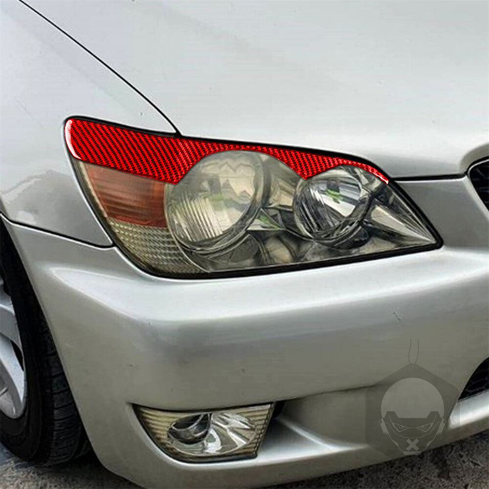 Headlight Eyebrow Trim for Lexus IS300 IS200 RS200 ALTezza 98-05Red Carbon Fiber