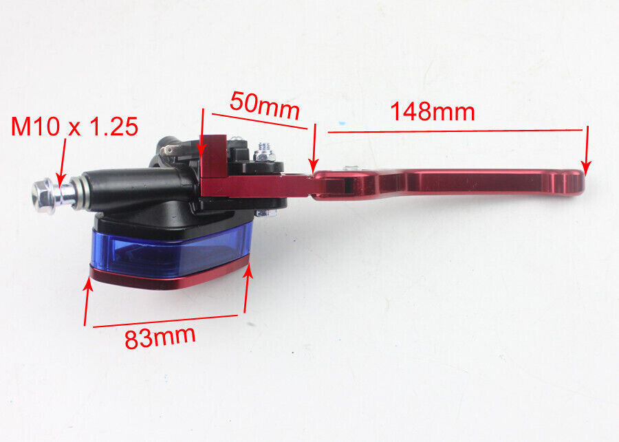 7/8 Red CNC Right Brake Master Cylinder Lever Pit Trail Dirt Bike Moped Scooter
