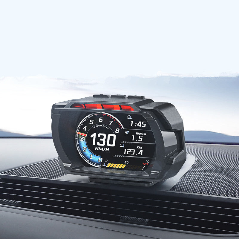 OBD2 GPS Car HUD Head Up Display Speedometer Water Oil Temp Turbo Speed Alarm Q