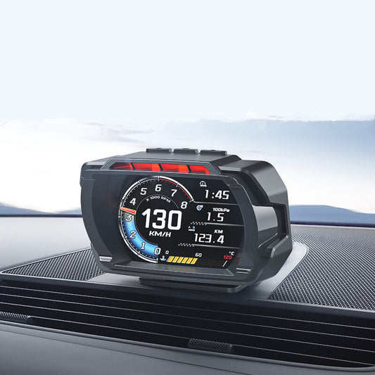 OBD2 GPS Car HUD Head Up Display Speedometer Water Oil Temp Turbo Speed Alarm Q