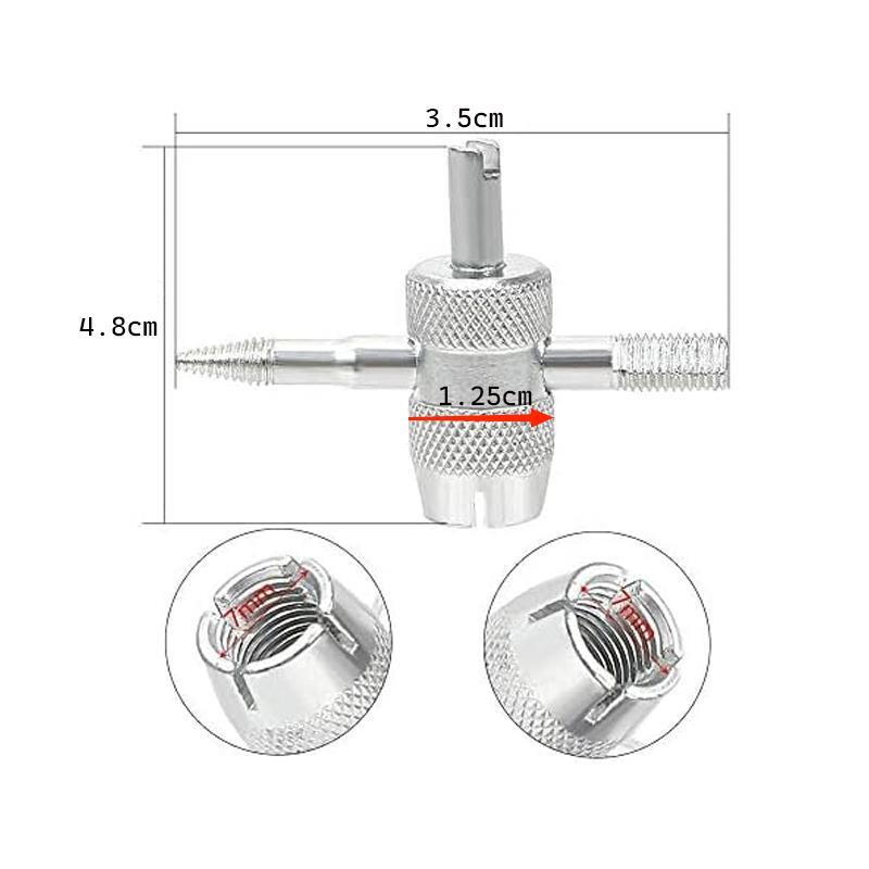 4-Way Tyre Valve Repair Core Key Tool Removal Car Motorbike Motorcycle Van Tyre Q