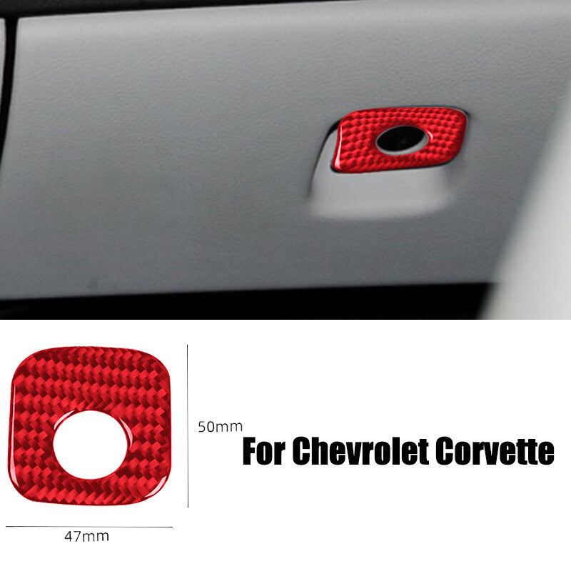 Carbon fiber car passenger side storage box handle decorative sticker for Corvette C6- n
