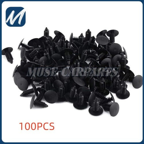 100PC Clips for 8mm Hole Plastic Rivets Retainer Fender Bumper Push Pin Fastener