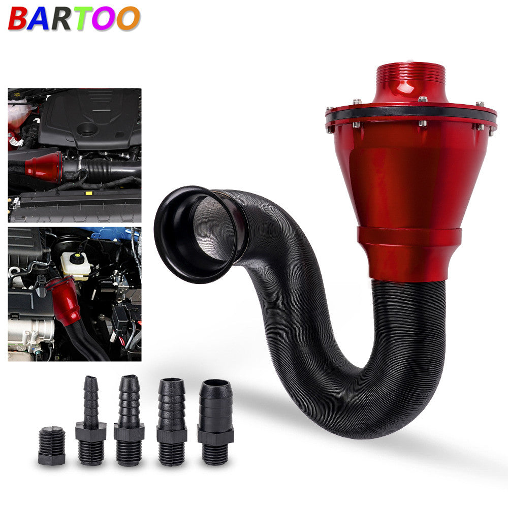 Cold Air Intake Induction Apollo Universal Kit With Air Box  Filter Red Q